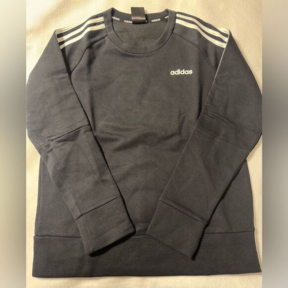 Adidas Crew With Stripes Black Size Small 8-10 - Picture 1 of 6